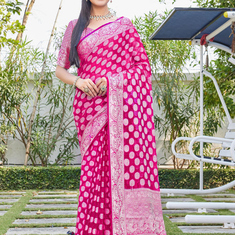 Rani Georgette Saree SANJAY - View 3