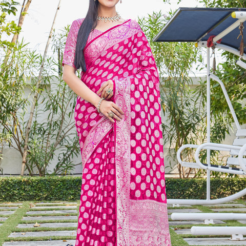 Rani Georgette Saree SANJAY - View 4