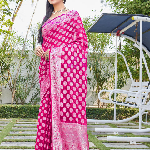 Rani Georgette Saree SANJAY - View 6