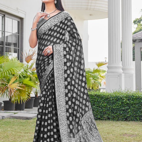 Black Georgette Saree VANITA - View 2