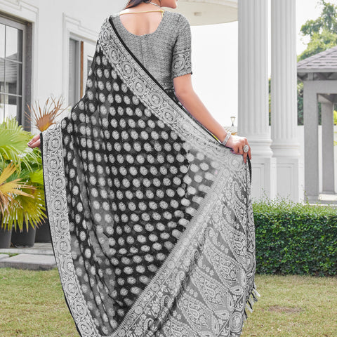 Black Georgette Saree VANITA - View 4