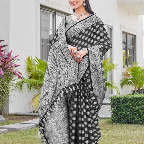 Black Georgette Saree VANITA - View 6