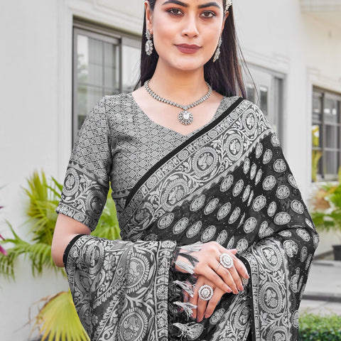 Black Georgette Saree VANITA - View 7