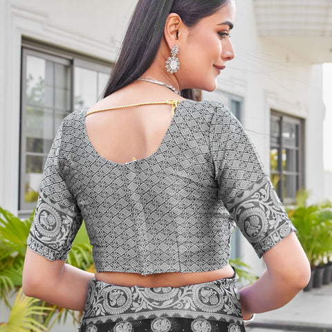 Black Georgette Saree VANITA - View 9