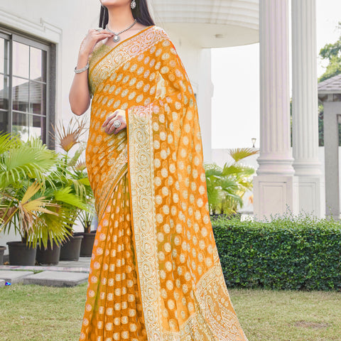 Gold Georgette Saree VANITA - View 2