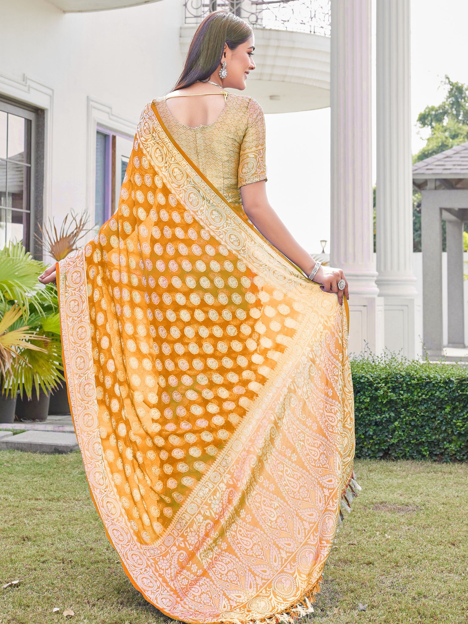 Gold Georgette Saree VANITA - View 4