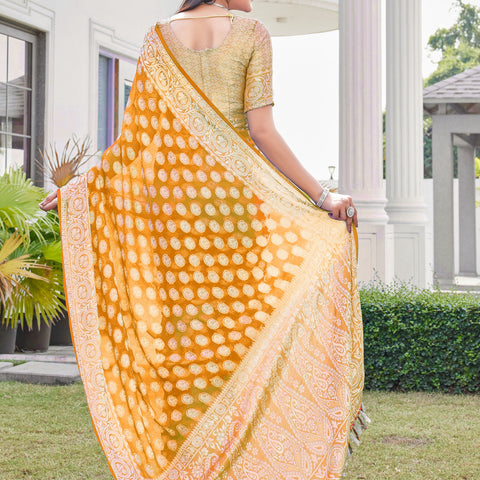 Gold Georgette Saree VANITA - View 4