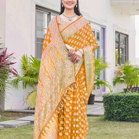 Gold Georgette Saree VANITA - View 5