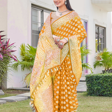 Gold Georgette Saree VANITA - View 6