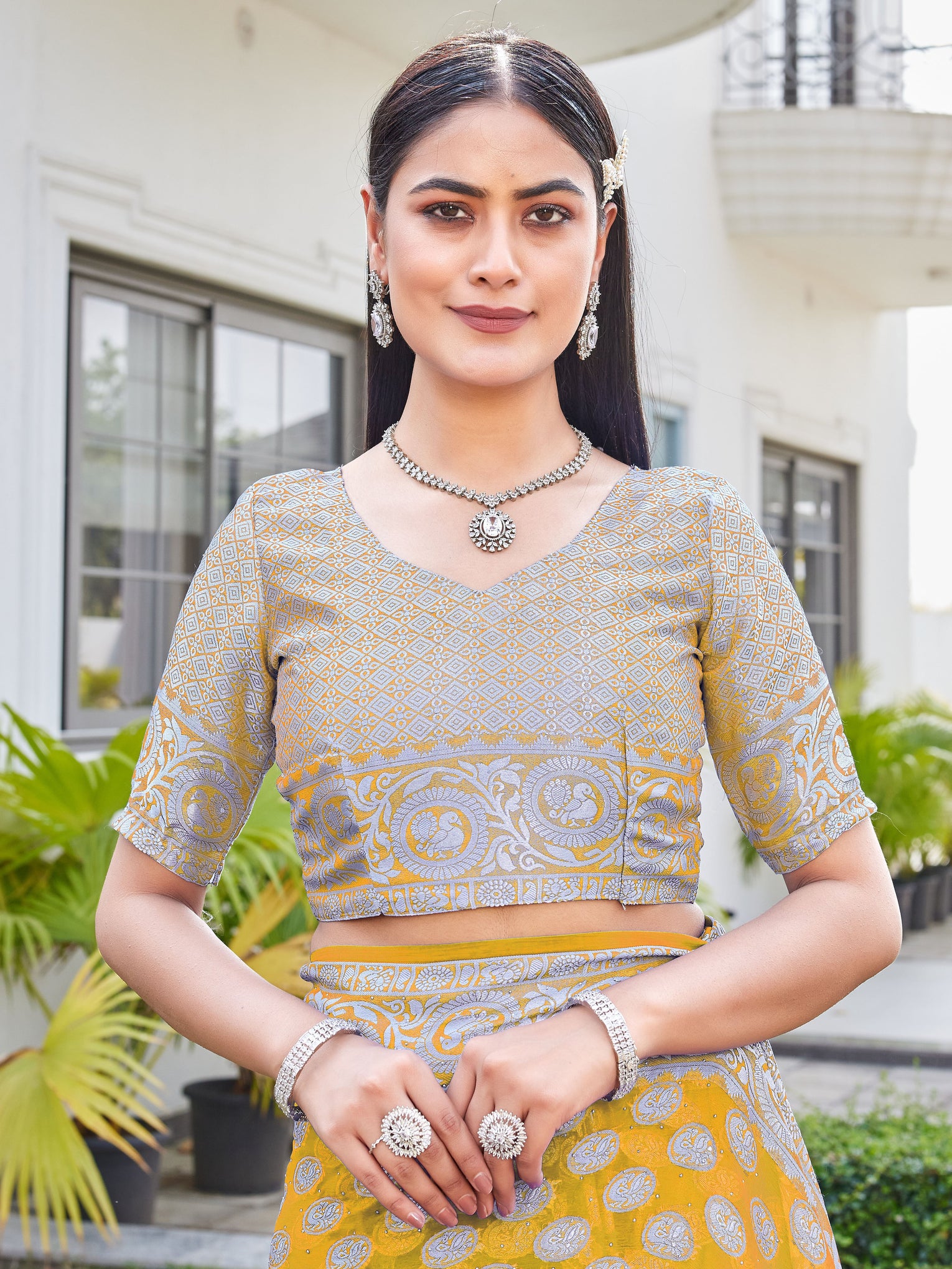 Gold Georgette Saree VANITA - View 8