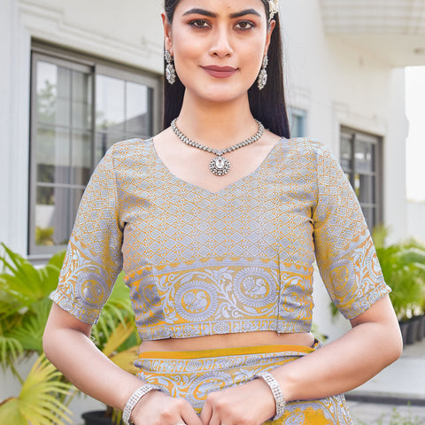 Gold Georgette Saree VANITA - View 8