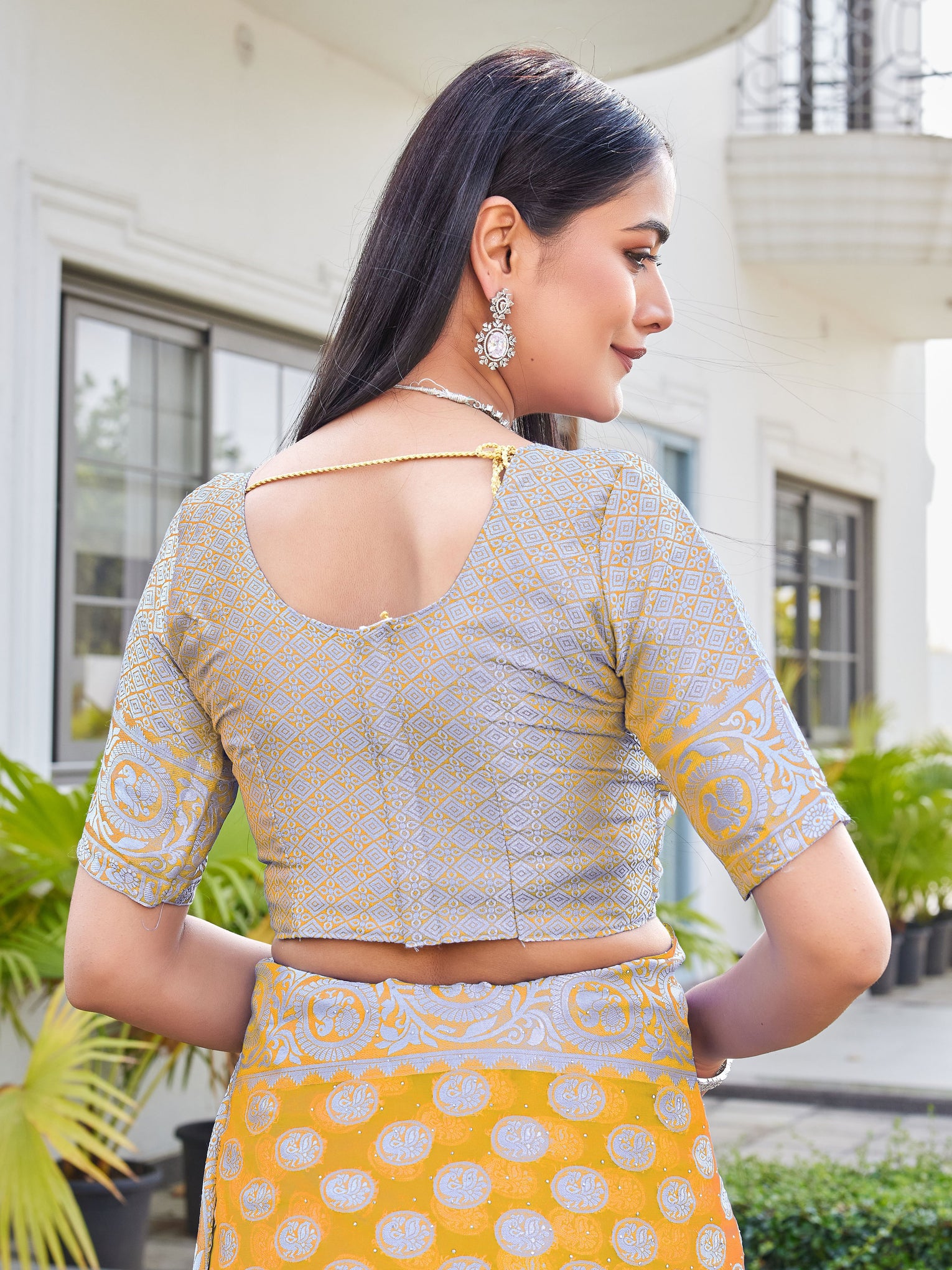 Gold Georgette Saree VANITA - View 9