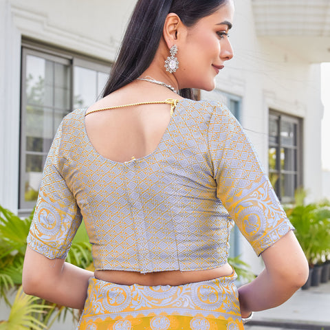Gold Georgette Saree VANITA - View 9