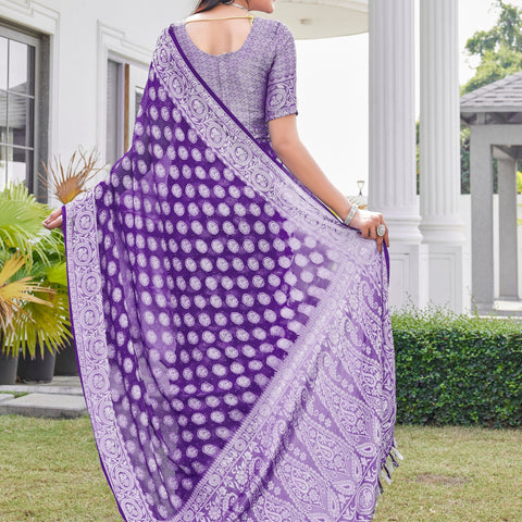 Purple Georgette Saree VANITA - View 4