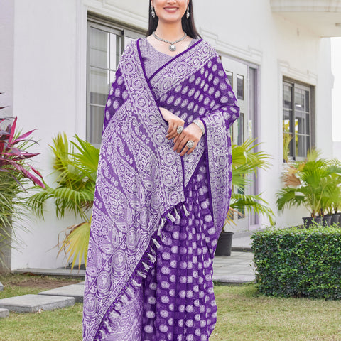 Purple Georgette Saree VANITA - View 5