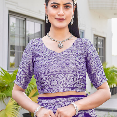 Purple Georgette Saree VANITA - View 8