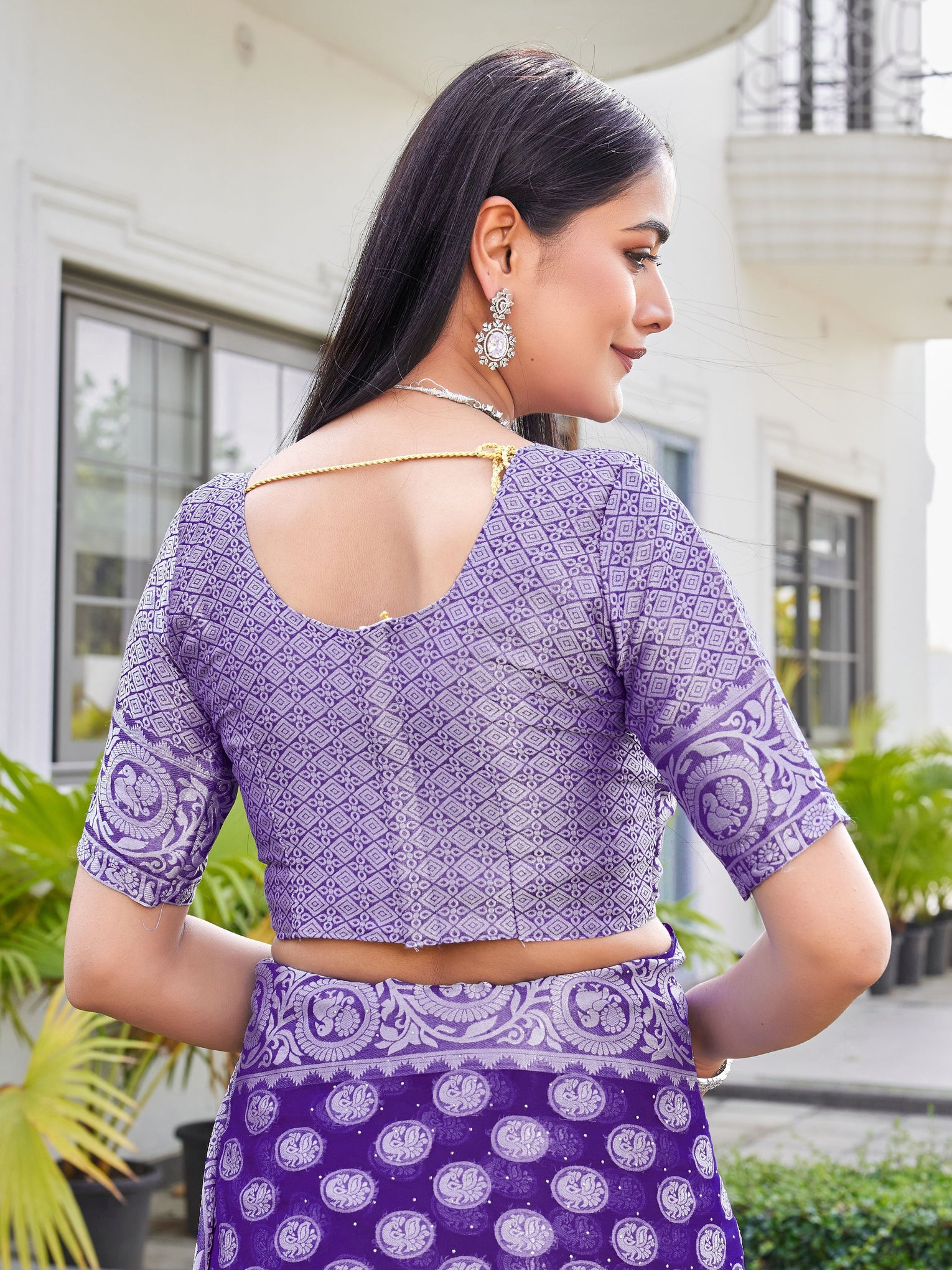 Purple Georgette Saree VANITA - View 9