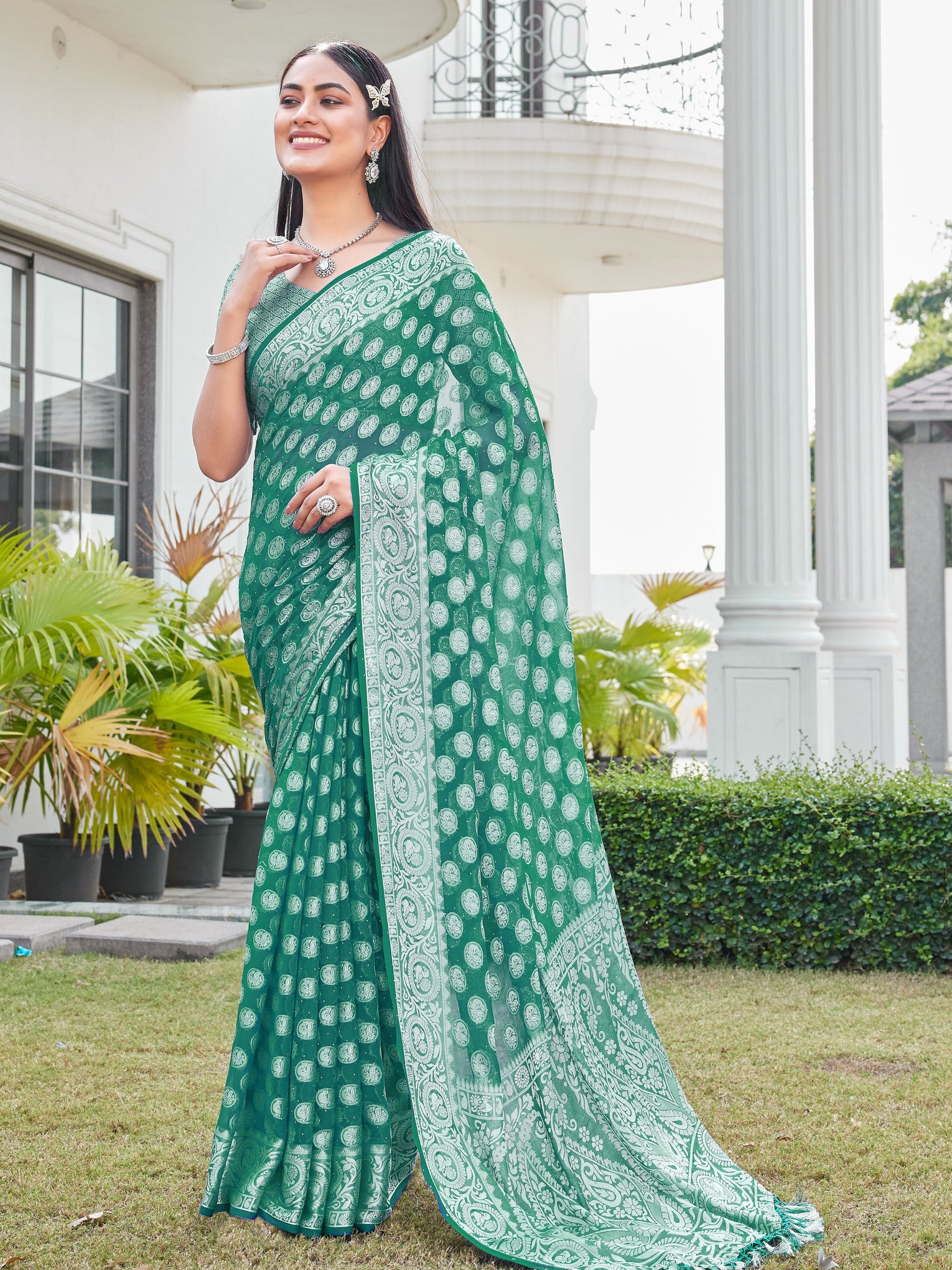 Rama Georgette Saree VANITA - View 2