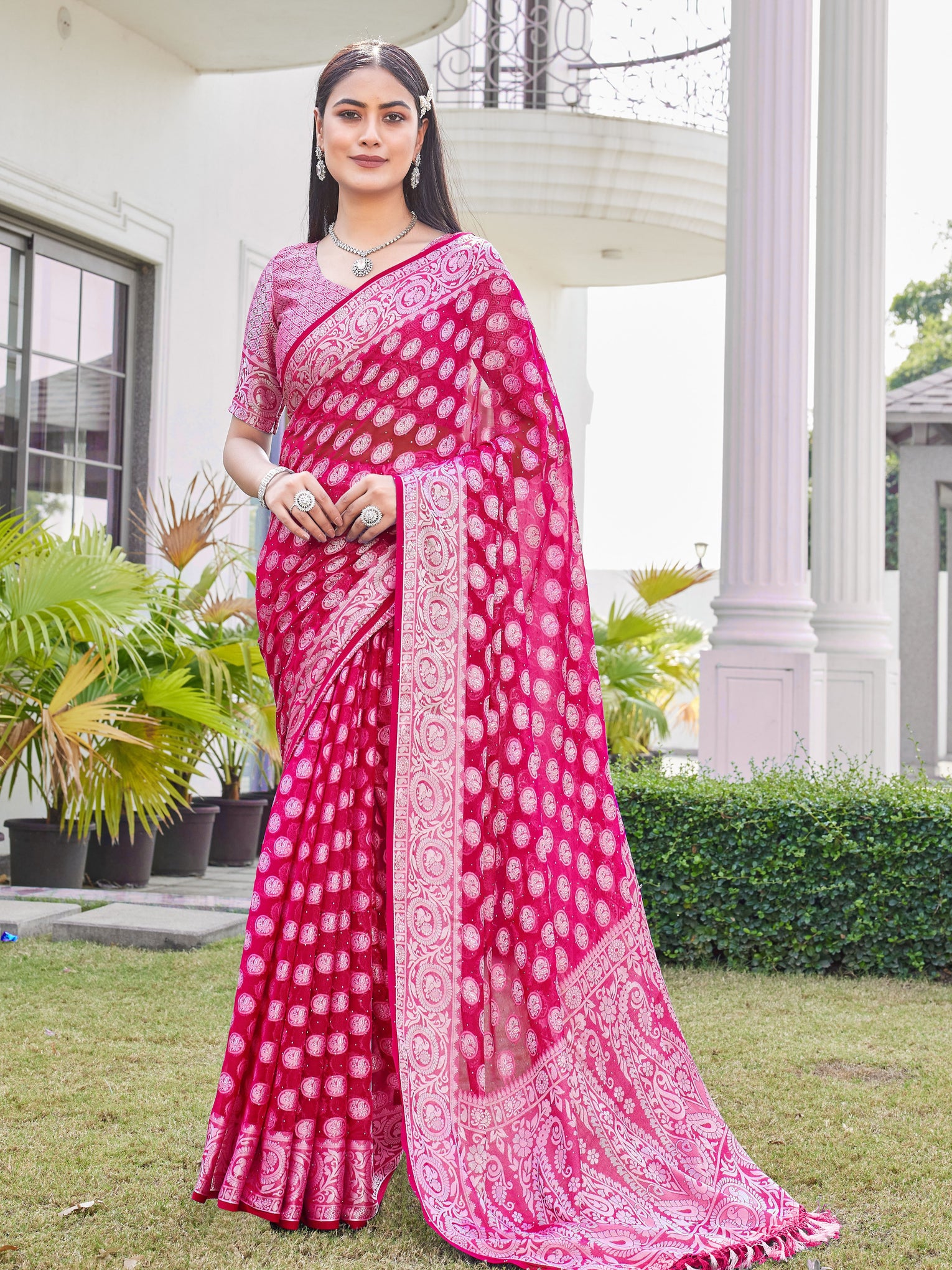 Rani Georgette Saree VANITA - View 1