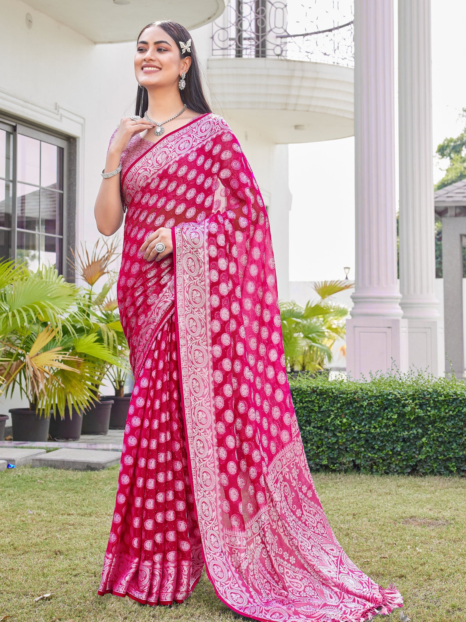 Rani Georgette Saree VANITA - View 2
