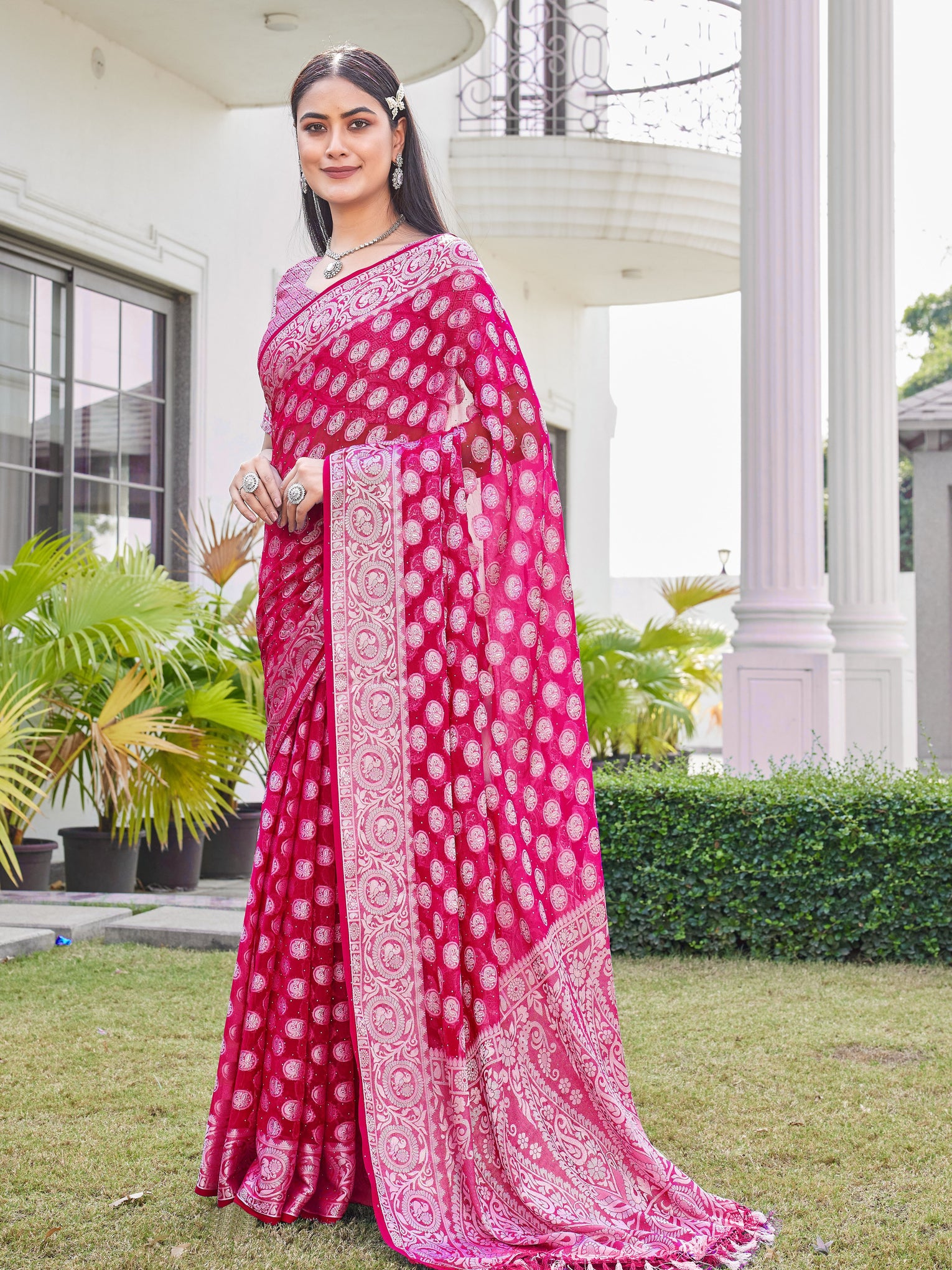 Rani Georgette Saree VANITA - View 3