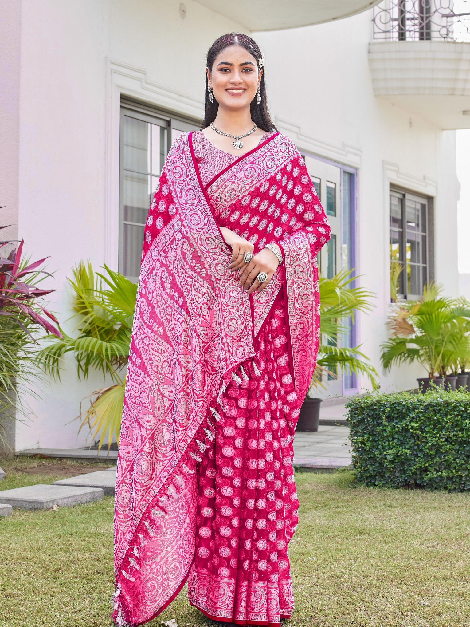 Rani Georgette Saree VANITA - View 5