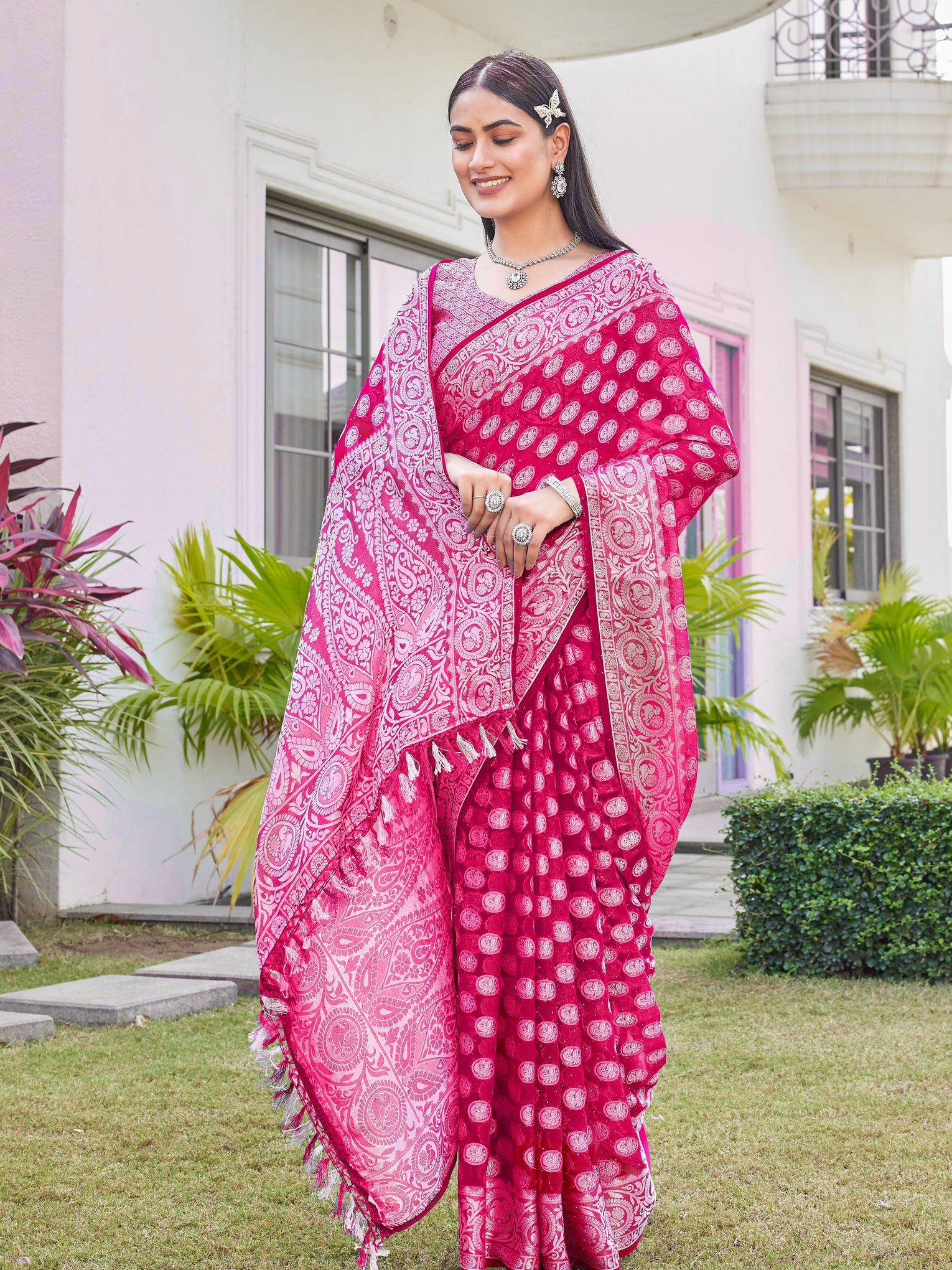 Rani Georgette Saree VANITA - View 6