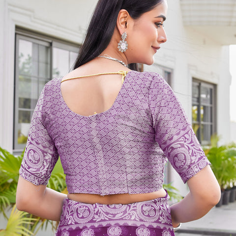 Wine Georgette Saree VANITA - View 9